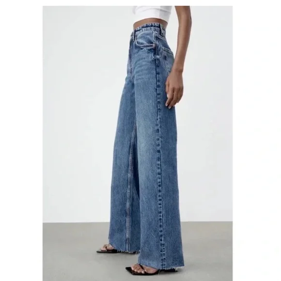 zara high waist jeans wide leg